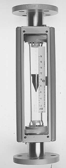 General Specifications Model RAGG Rotameter GS 01R01B06-00E-E This type of Rotameter is designed for measurement of liquids and gases. The conical glass metering tube has a free rotating float.