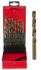 Drills 19 pce HSS-CO Cobalt Drill Set High performance HSSCo steel jobber drills for use on alloys, stainless, high carbon and hardened steels. 19 pcs 1.0-10.0 mm x 0.5mm.