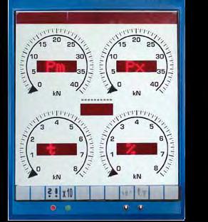 The measured values on two 8 and 40 kn displays are clearly displayed in a large area on the multifunctional analogue display with four dials.