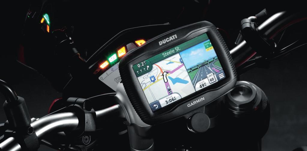 1 1 - Ducati satellite navigator kit Zumo 390 Preset for ergonomic installation on the motorcycle and featuring a dual-channel Bluetooth connection, supporting simultaneous use of intercom and mobile