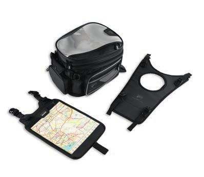 A musthave for touring use of the motorcycle. 3 - Set of semi-rigid side panniers Modern lines that perfectly fit the style of the motorcycle. Thermoformed interior and fabric exterior.