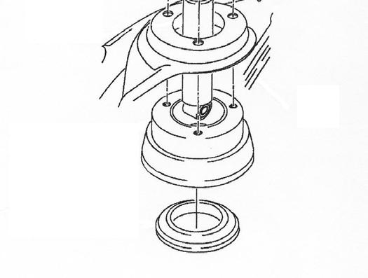 18) Place spring spacer (20-20114) into frame s upper spring pocket (Illustration 6). Align holes and install the 7/16 hardware provided. Do not tighten hardware at this time.