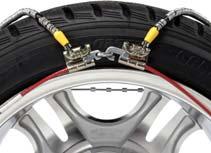 The unique fastening system reduces fly off, provides less road impact and greatly extends the life of the chain.
