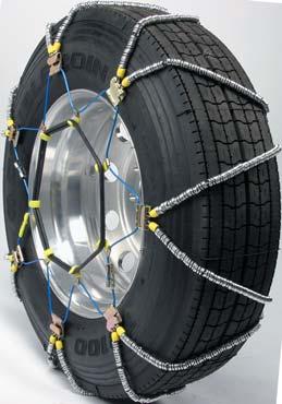 67 diameter) give superior traction performance compared to conventional cable or link tire chains. Greater durability and weight savings of at least 20% compared to conventional link tire chains.