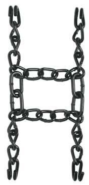 TRACTION PRODUCTS Quik Grip Alloy Stud Chain Replacement Cross Chain with End Hooks Number of links Diameter of links (mm) Inside length cross chain with end hooks Cross chain end hook number per bag
