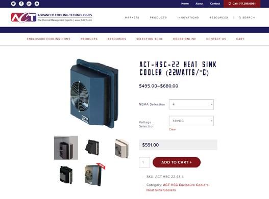 Easy-to-Use Enclosure Cooling Selection Tool www.1-act.