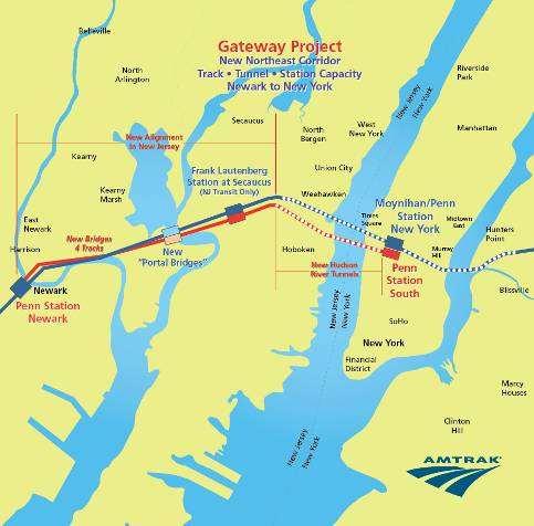 NEC Gateway Keystone of the plan creating capacity where it s most needed Involves major capacity expansion Add extra tracks between Newark and Penn Station Build two new tunnels