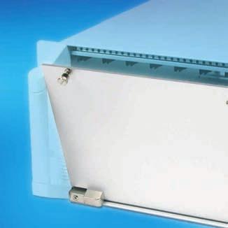2.7.4.2 EMC Top / ottom-hinged Front Panel Width: 84 HP Offers optimum protection from electromagnetic interference Aluminium 2.