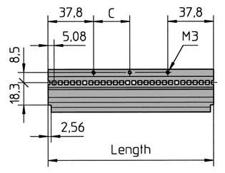8.1.2 Front Extrusion 66-282, IEC Length 3 0 for HP mm inch clear passivated 42 218.4 8.