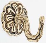 Medium Round Base Serpent Hook (Antique Gold) 45 mm 1 ¾" 22 mm 7 8" 29 mm 1 1 8" 25 units 085037002 Medium Rosette Hook (Brass) 35 mm 1 3 8" 30 mm 1 ¼" 38 mm 1 ½" 25 units 085013001