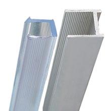 aluminium extrusion has internal ribs which hold secure 2-part clear glazing PVC Fast installation U channel & 2-part glazing PVC included *Use as alternative to wall brackets ADDS 8MM TO OVERALL