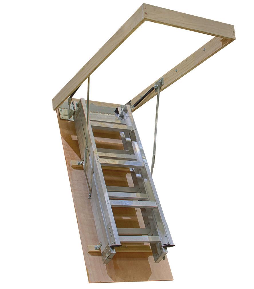 Premier Series Aluminium Ladder Featuring gas struts for smooth operation and non-slip steps for