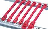 GUIDE RAILS FOR BOARDS WITHOUT FRONT PANELS, ONE-PIECE, GROOVE WIDTH 2 MM Assembly - can be clipped into horizontal rails in Al extrusion - can be clipped into 1.