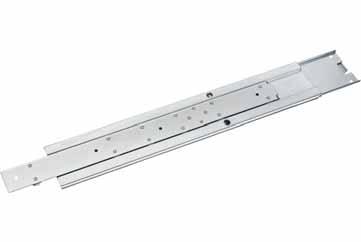 UNIVERSAL 2 U, SLIM TELESCOPIC SLIDE Main Catalogue Static load-carrying capacity per pair 46-57 kg Lateral mounting on the 19" uprights (19" plane remains free for fixing the extension/drawer)