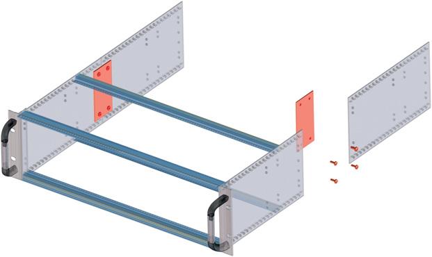 245 19 subrack, accessories Extension kit for extending the side wall of the 245 subrack with one or more side panels 1 aluminium 2,0 mm Item Pc.