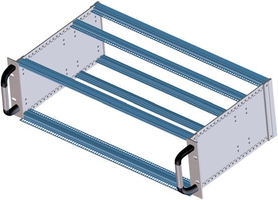 11 side panels: aluminium 2,5 mm module rails: aluminium extrusion front brackets: aluminium extrusion : kit form 2 6 3 4 Please ask for apra s assembly service To achieve complete EMC shielding