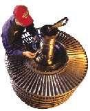 The original jet engines have their nozzles removed & power turbines (PT s) installed for industrial service.