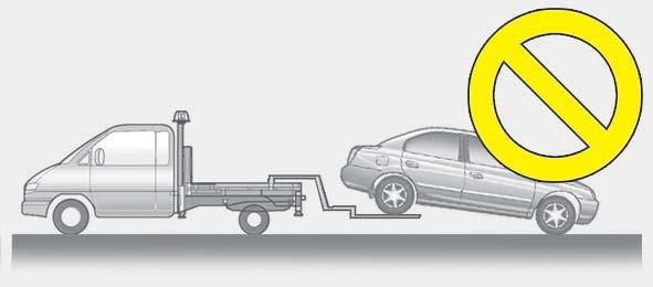 Towing via flatbed is the recommended method for transporting a Sonata Hybrid. B.