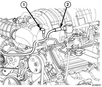 8. Connect the manifold air pressure (MAP) sensor connector (1) located at the back of the intake manifold. 9.