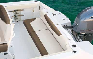 optional electric toilet Helm console features a