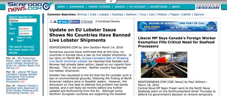 Shrimp, Crab, Lobster Analyst for NFI Co-Founder of NFI s