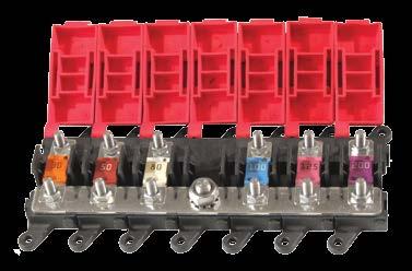 Modular componentry - each Fuse/Input Module easily and security clips into the next. Flexible to user requirements. Accepts industry standard bolt-in AMI fuses. Up to 6 Fuse Modules can be bussed.