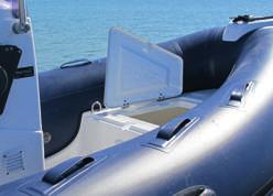 built-in davit lifting points Safety handles & grip handles Bow cushions Underseat bag Foot