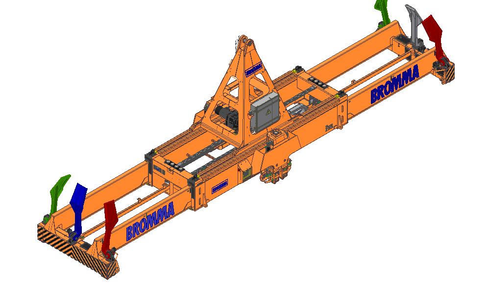 A Tradition of Innovation Product Information EH170U Twinlift Mobile Harbour Crane Spreader 20 40 2 x 20 Load combinations with EH170U The spreader shown is equipped with extra accessories The Bromma