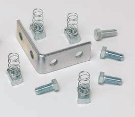 Pre-assembled fittings combine channel nuts and bolts into a unique design that allows for easier and quicker