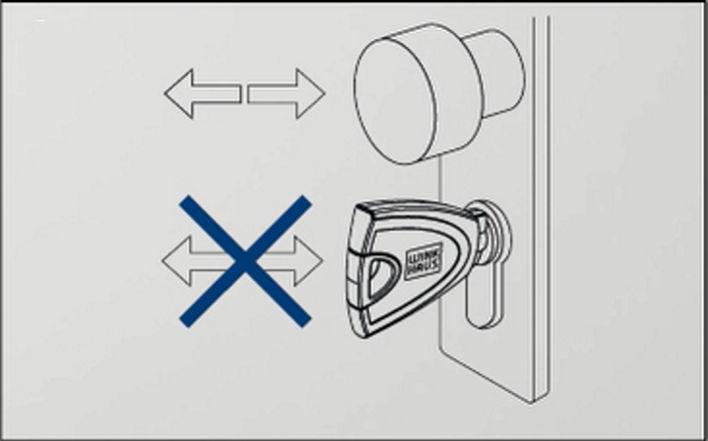 Do not insert any tools or other objects into the cylinder. NOTICE! Damage caused by pulling the door open with the key.