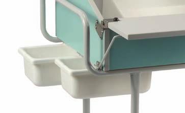 Lower lid provides a work area at height 980mm (max load 4.