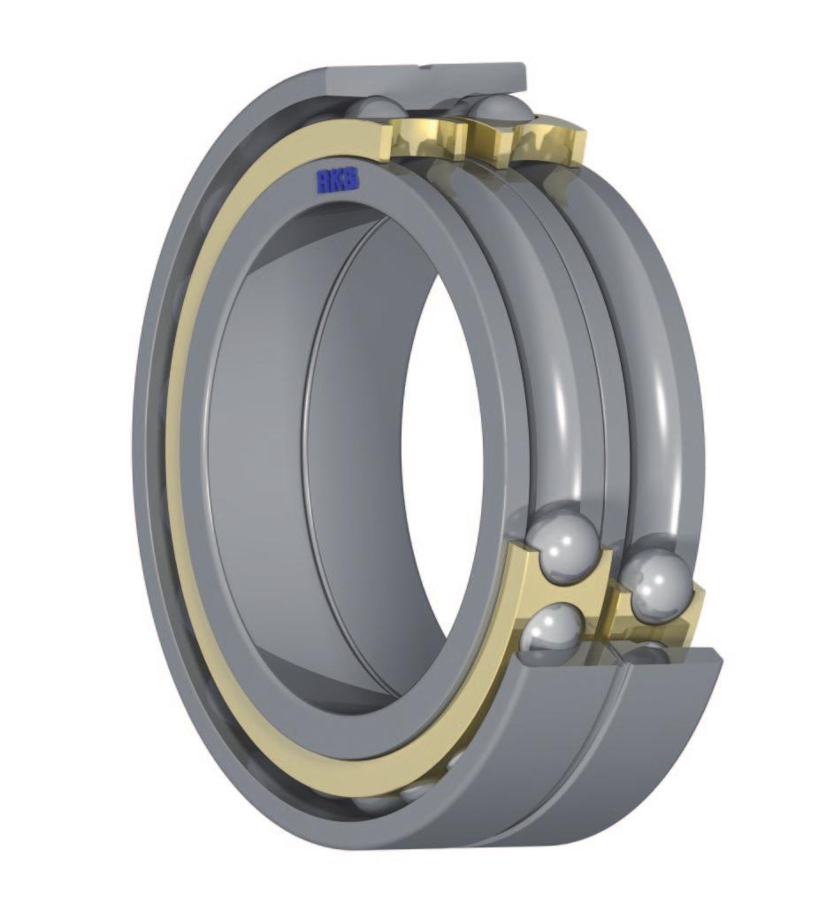Double row angular contact ball bearings RKB double row angular contact ball bearings are equivalent to two single row paired angular contact ball bearings in the arrangement back-to-back or