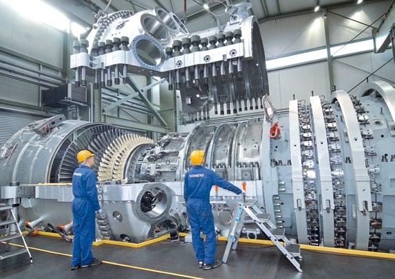 large direct-drive Siemens 50 Hz and 60 Hz heavy-duty gas turbines and power plants.