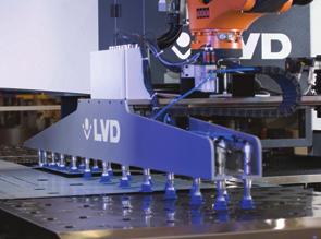 The compact, spacesaving design loads and unloads material from the same side of the machine.