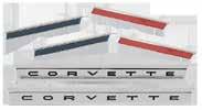 FRONT FENDER EMBLEMS & TRIM FRONT FENDER EMBLEMS & TRIM CORVETTE 1450 1957 Corvette Fuel Injection X-Flag Emblem w/fasteners...pr. 97.