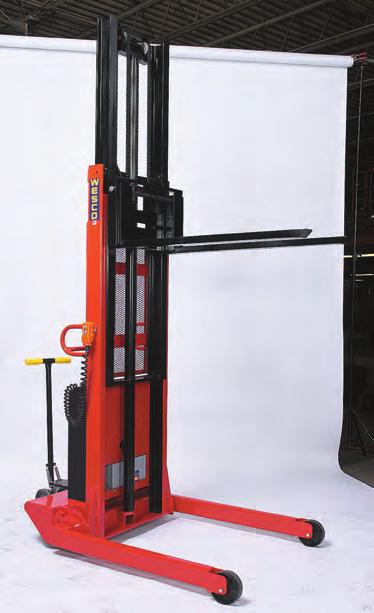 TELESCOPING Powered stackers A 5 Year Guarantee Against Weld Failure. A Wesco Quality Exclusive. Wesco 1,500 and 2,000 lb Capacity Powered Telescoping Fork Stackers Meets ASME B56.10 specifications.
