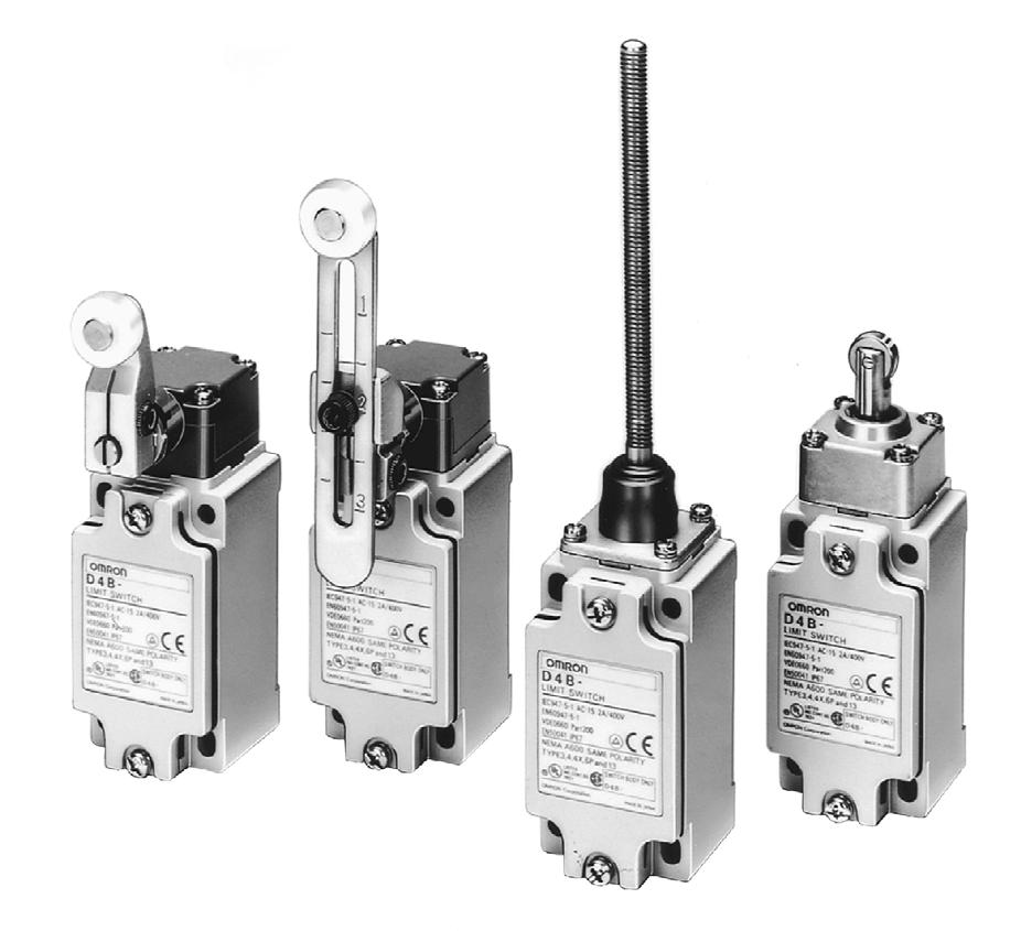 Safety Limit Switch Positive Action Limit Switches with Direct Drive Contacts for Critical Switching Applications H Snap-action contact for accurate switching with safe operation via direct