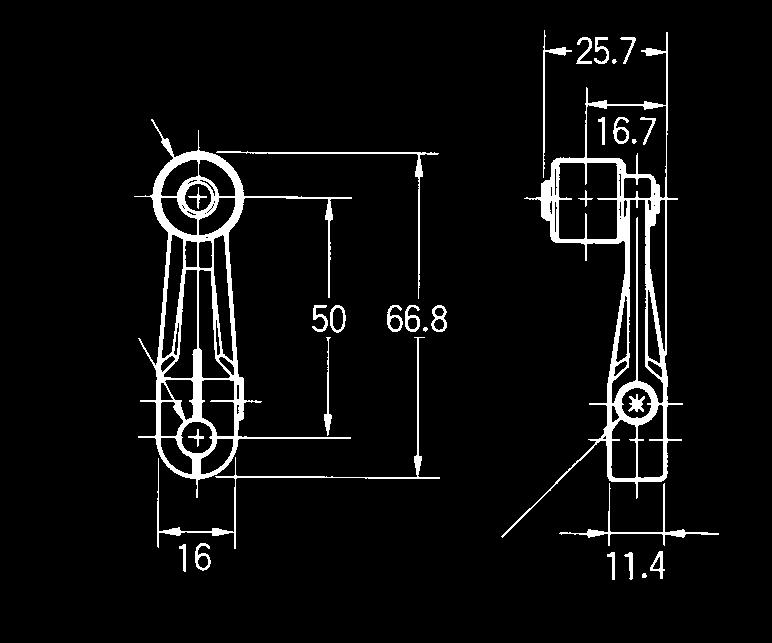 5 15 M5 hexagon socket head screw (length: 12) 11.5 97 M5 hexagon socket head screw 15.9 20 3.2 Adjustable Rod Lever D4B-0007N 3 dia. Stainless rod 21.6 12.