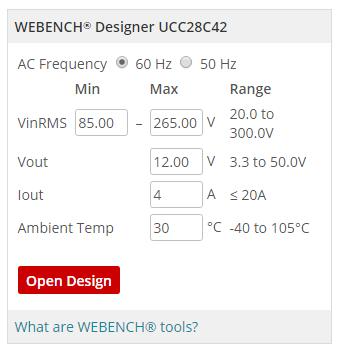 page with WEBENCH models available as