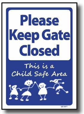GST Gate Closed sign 3871 Plastic safety sign.