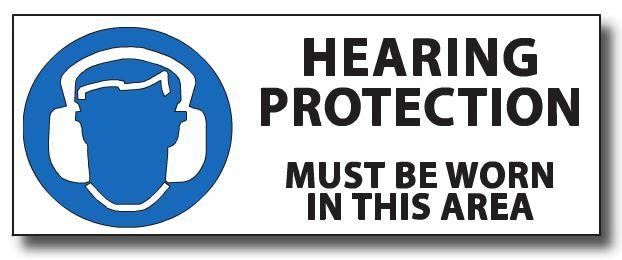Hearing Protection Sign QSI3489 Plastic Safety Sign: "Hearing