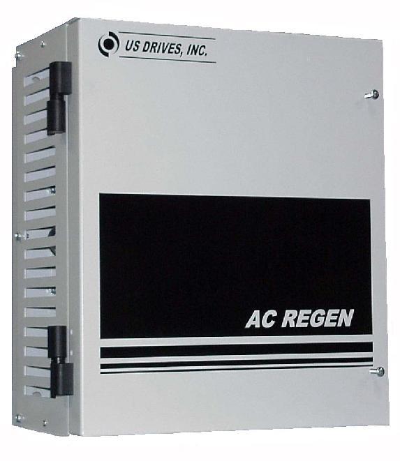 When the overall power requirements of the attached common DC bus drives require regenerative power, energy flows from the common DC bus to the utility.