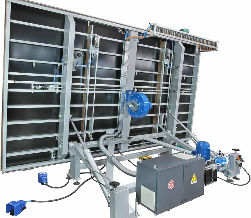 6 Tilting Frame 7 1 2 3 5 Electric control cabinet that can be repositioned externally for cleaning and maintenance. Double tank for use of differentiated oils in the processing of special glass.