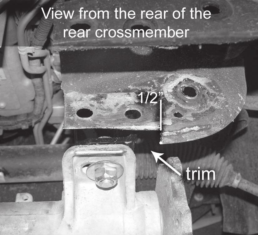 FORM#3500.01-022014 PRINTED IN U.S.A. PAGE 8 OF 21 [Illustration 2] On the driver side rear lower control arm mount, measure over 1 from the center of the lower control arm mount hole.