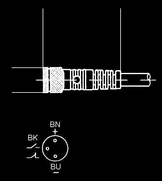 connection Plug connection or cable (3m long) Protection class IP67 Mounting by means of fi xing brackets at piston actuator (see drawing) Version PNP