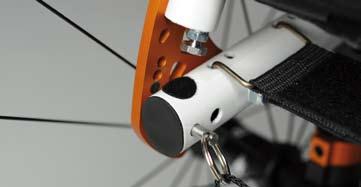 A patented mechanism that hides the fork angle adjustment inside the castor tube.