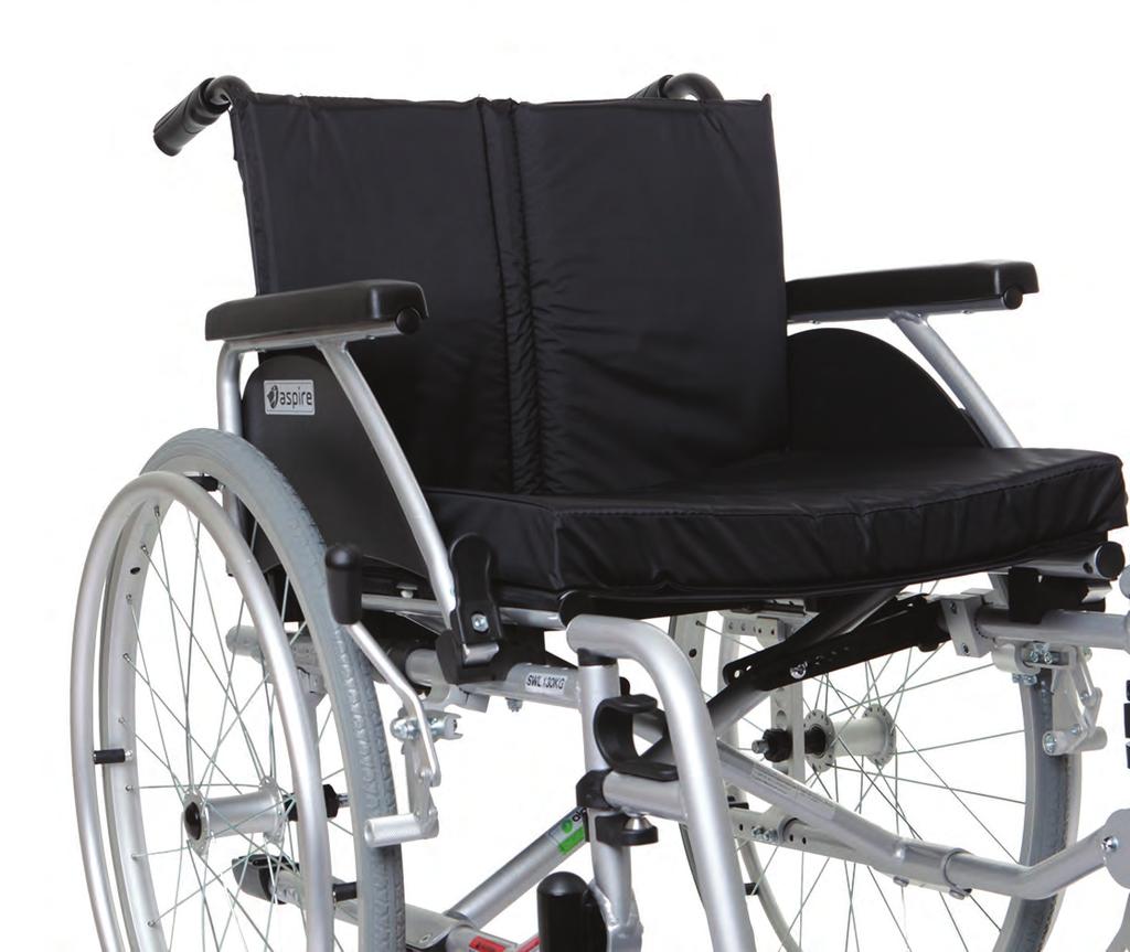 Extensive seat and wheel adjustability offers maximum independence for the user without
