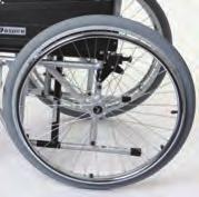 RELEASE 24 SOLID REAR WHEELS to reduce weight of chair for storage and transportation Angle