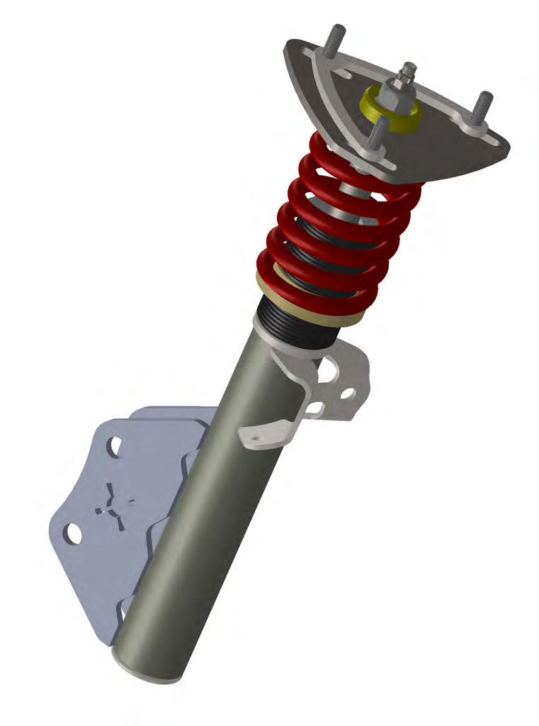 Figure 11: Front Strut Assembly. 6. Slide the strut tube housing brackets over the spindle lugs and re-install the M16 OEM bolts. 7.