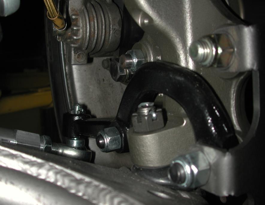 Secure the assembly with a ¾ Nylok Nut and flat washer. Note: The caster setting should set at around 4.0 degrees positive. Vehicle must be aligned before driving. 10.